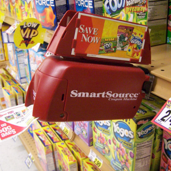red coupon dispenser